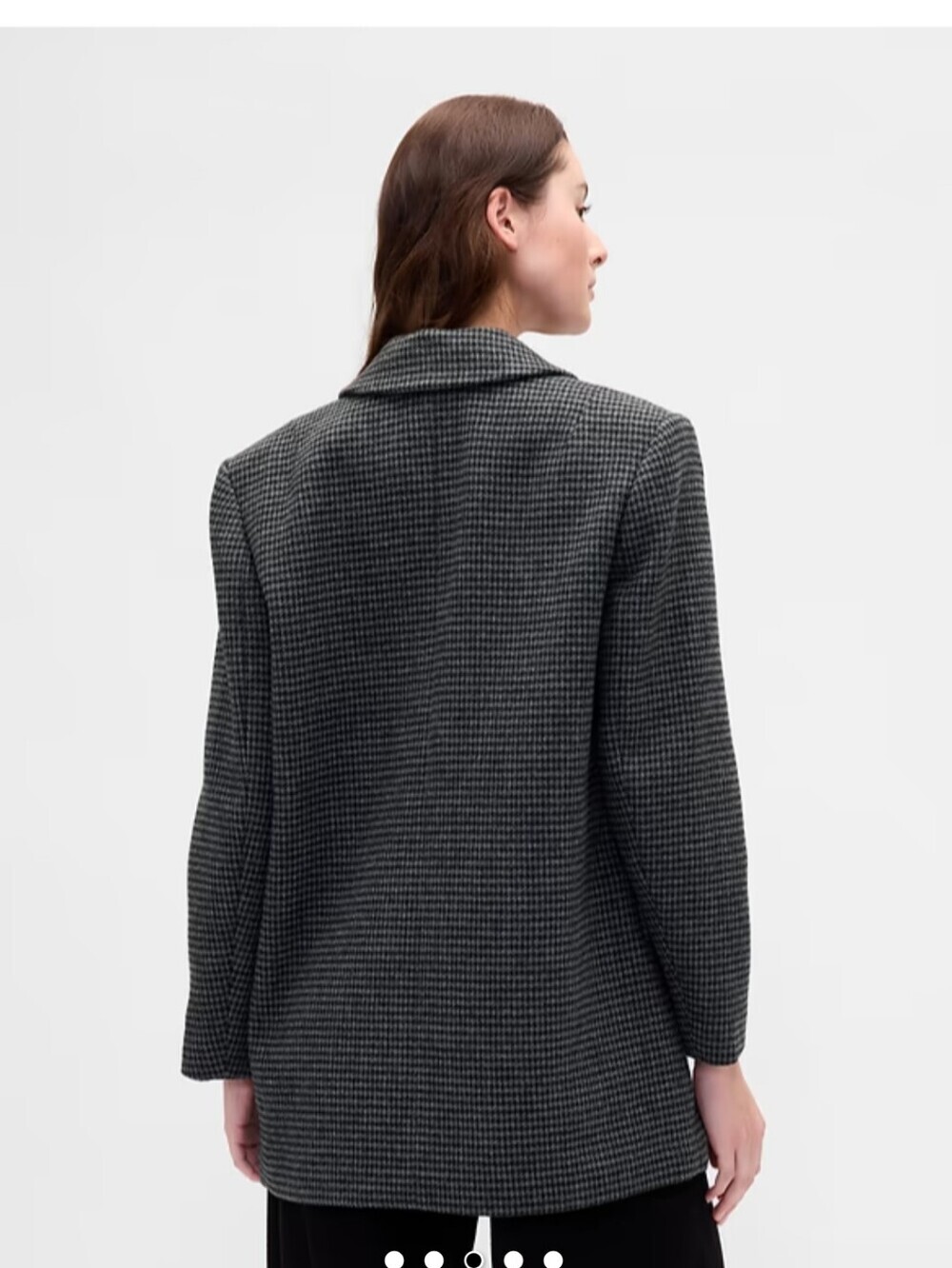 GAP Oversized Charcoal Houndstooth Long Blazer NWT Small - Picture 2 of 8